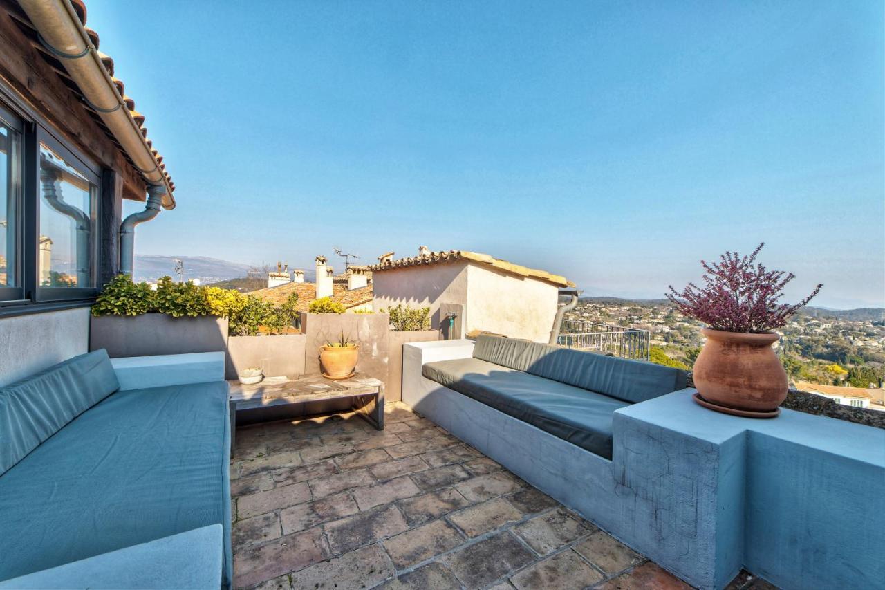 Townhouse Mougins In The Old Village, Fantastic View, Sea And Mountains エクステリア 写真